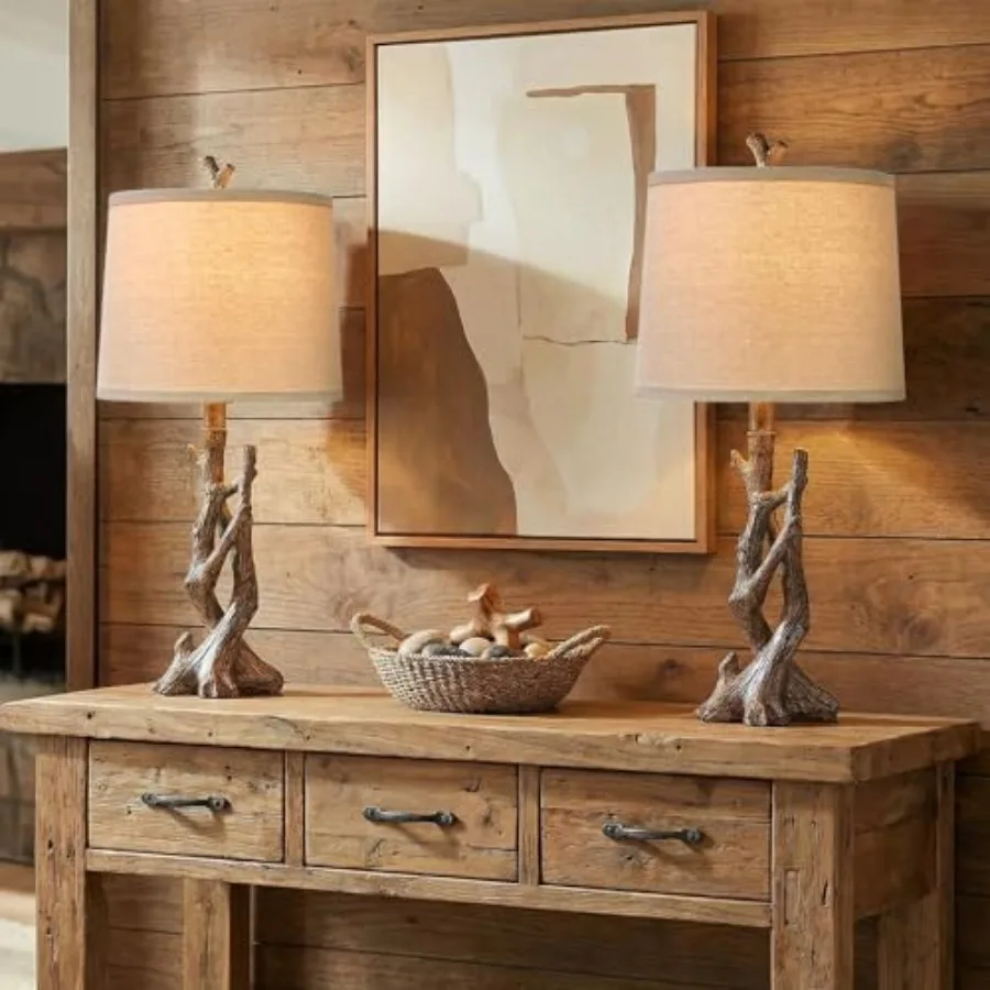 23" Rustic Farmhouse Table Lamp Country Cottage Lamps for Nightstand Tree Trunk Wood Grain Lamp for Bedroom Living Room with Oa
23" Rustic Farmhouse Table Lamp Country Cottage Lamps for Nightstand Tree Trunk Wood Grain Lamp for Bedroom Living Room with Oa