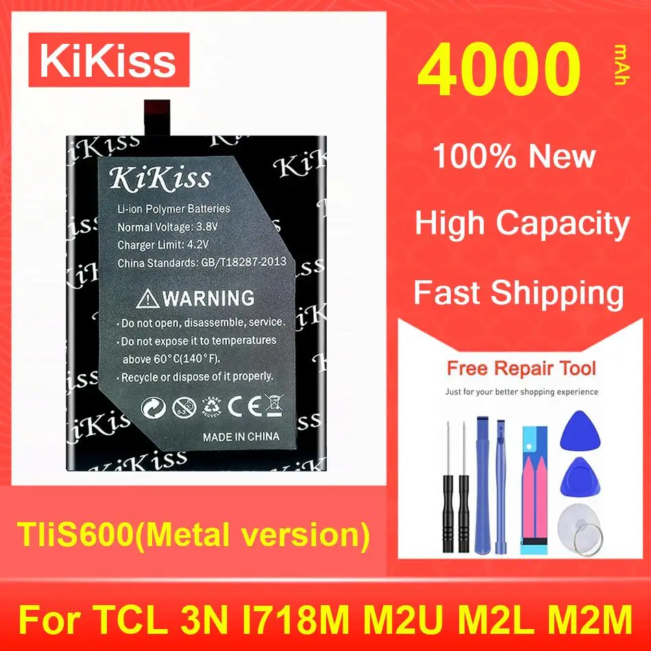 Аккумулятор Kikiss 4000 мАч Tlis600 (металлическая версия) для TCL 3N I718M M2U M2L M2M
Аккумулятор Kikiss 4000 мАч Tlis600 (металлическая версия) для TCL 3N I718M M2U M2L M2M