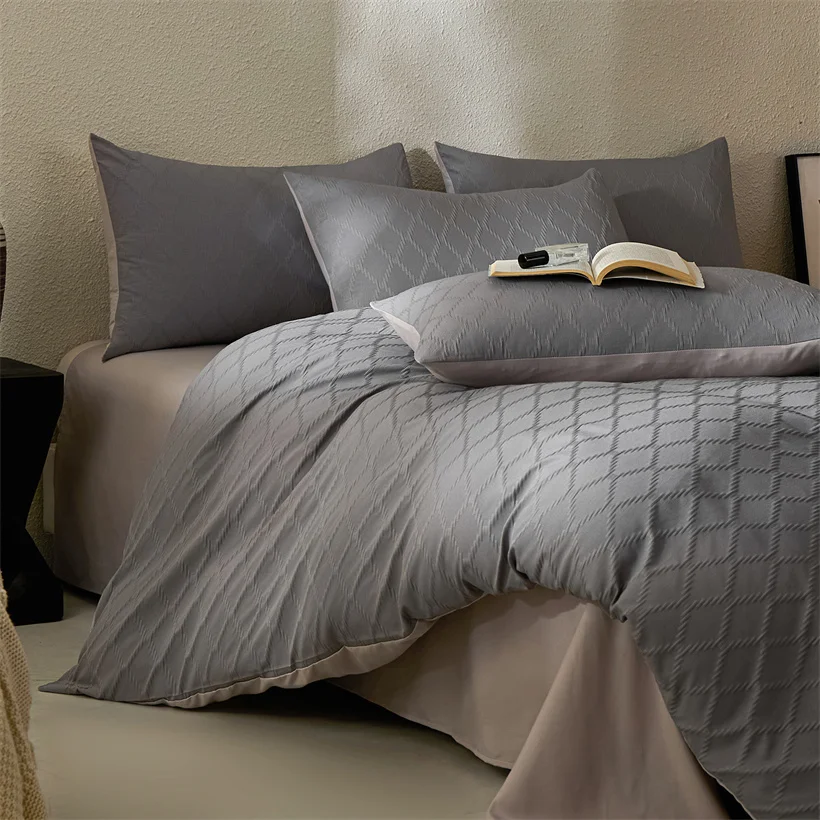 Plaid Jacquard Bed Sheet Set Washed Cotton Bedding Set with Duvet Cover Bedsheet Pillowcases Twin Full Double Queen King Size
Plaid Jacquard Bed Sheet Set Washed Cotton Bedding Set with Duvet Cover Bedsheet Pillowcases Twin Full Double Queen King Size