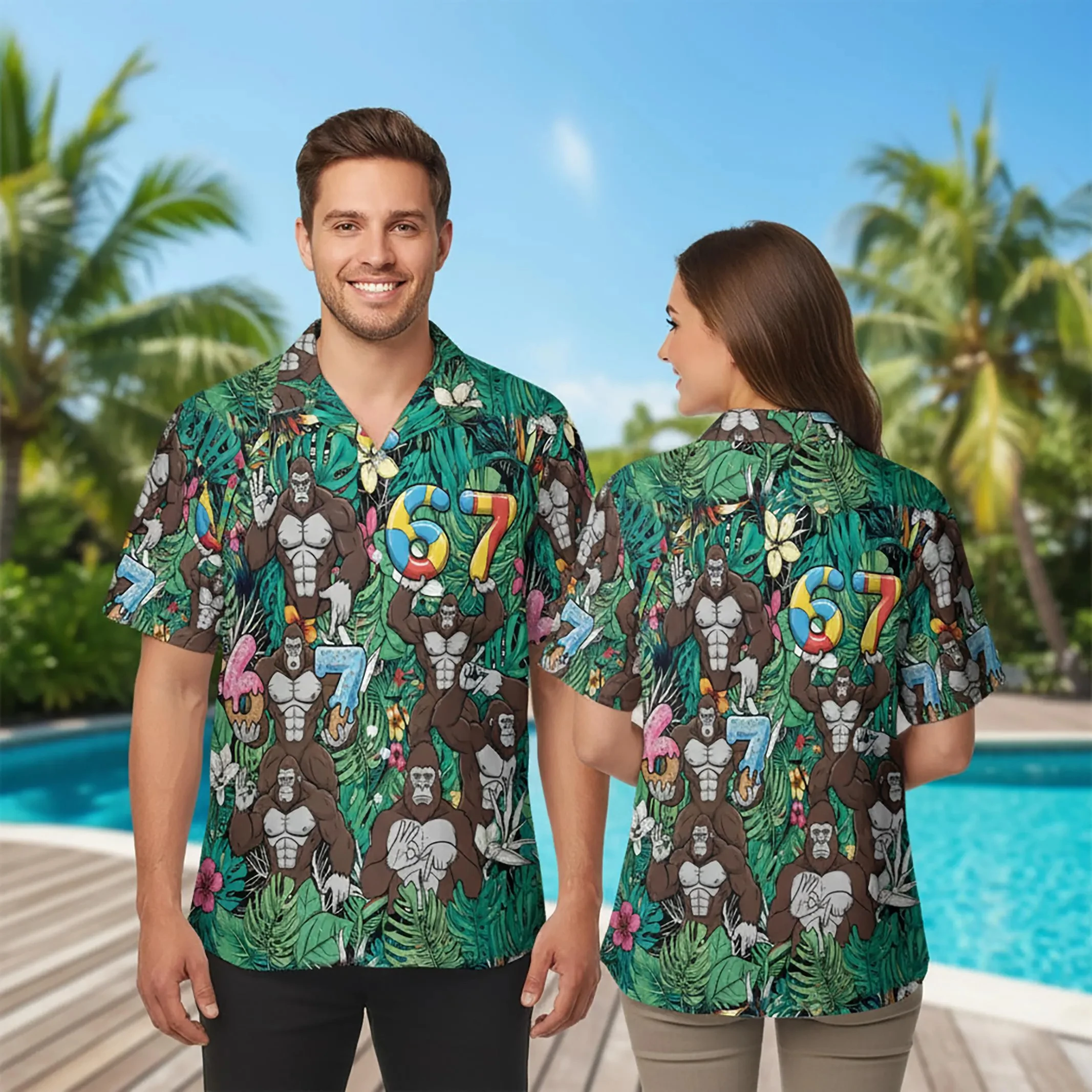 Bigfoot Jungle 67 Hawaiian Shirt, Funny Ape 6 7 Graphic, Tropical Leaf Pattern, Sasquatch Button Down Six Seven Shirts
Bigfoot Jungle 67 Hawaiian Shirt, Funny Ape 6 7 Graphic, Tropical Leaf Pattern, Sasquatch Button Down Six Seven Shirts