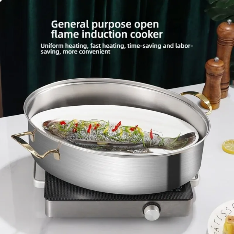 304 Stainless Steel Fish Steaming Pot Large-capacity Seafood Pot Set Modern Design Pot for Kitchen Household Oval Steamer Tool
304 Stainless Steel Fish Steaming Pot Large-capacity Seafood Pot Set Modern Design Pot for Kitchen Household Oval Steamer Tool