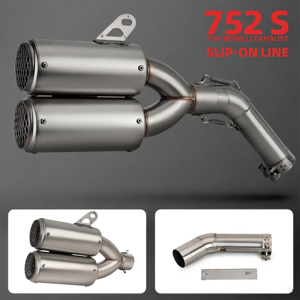 Sport street Bike Slip On Line For BENELLI 752S BJ752 Exhaust Escape Kit Street Bike Tail Line Pipe Double Exit Muffler With Ne
Sport street Bike Slip On Line For BENELLI 752S BJ752 Exhaust Escape Kit Street Bike Tail Line Pipe Double Exit Muffler With Ne