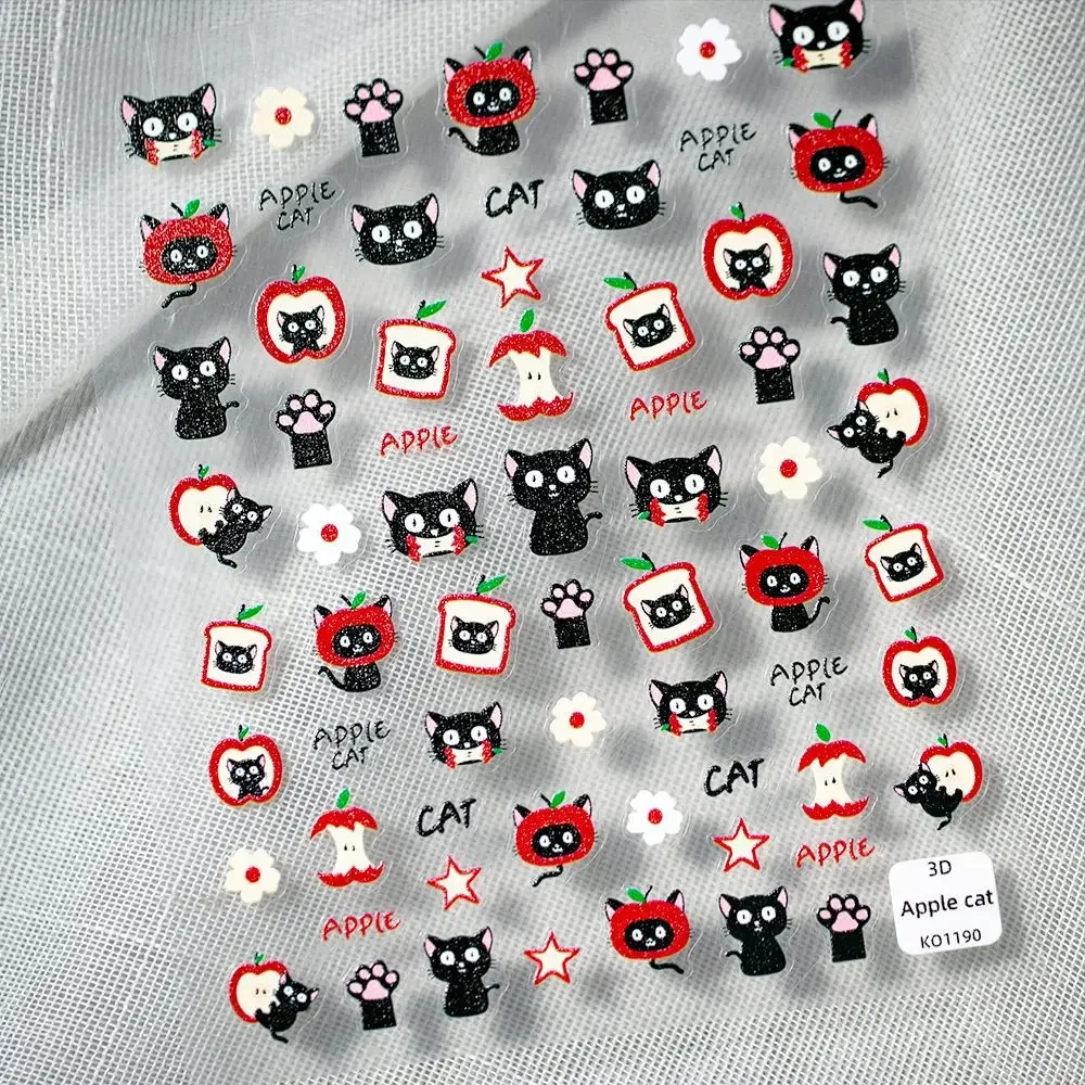 1Pc/Wholesale 3D Apple Cat Nail Stickers | Cute Cartoon Cats with Apples, Flowers & Stars for DIY Kawaii Nail Art Designs
1Pc/Wholesale 3D Apple Cat Nail Stickers | Cute Cartoon Cats with Apples, Flowers & Stars for DIY Kawaii Nail Art Designs
