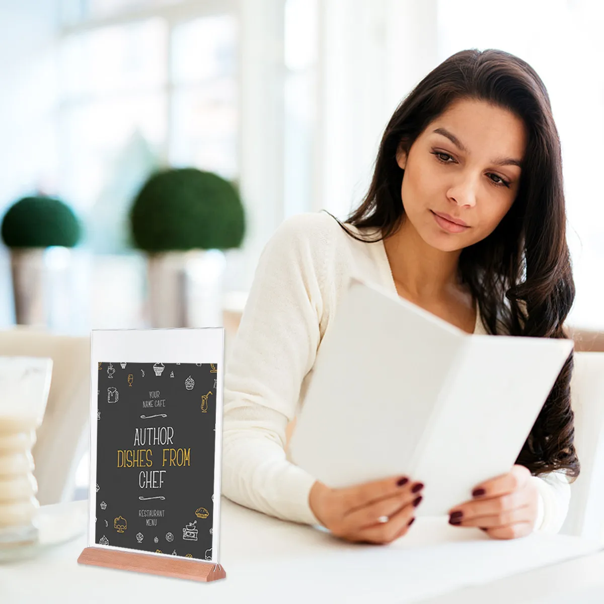 A4 Size Clear Acrylic Sign Holder Tabletop Display Stand for Menu Advertisement Instruction Shop Store Wedding Party Stable
A4 Size Clear Acrylic Sign Holder Tabletop Display Stand for Menu Advertisement Instruction Shop Store Wedding Party Stable