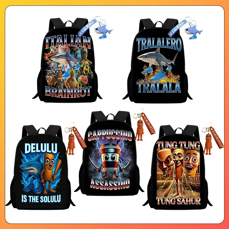 Итальянские студенческие рюкзаки Brainrot, унисекс, уличный стиль, абстрактная школьная сумка, модный рюкзак с забавной акулой для мальчиков, подарок в школу
Итальянские студенческие рюкзаки Brainrot, унисекс, уличный стиль, абстрактная школьная сумка, модный рюкзак с забавной акулой для мальчиков, подарок в школу