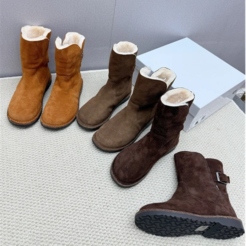 Jenny&Dave Nordic Winter Wool Boots Minimalist Cow Suede Wool Boots Retro And Elegant Thick Soled Women's Boots,Woman Shoes
Jenny&Dave Nordic Winter Wool Boots Minimalist Cow Suede Wool Boots Retro And Elegant Thick Soled Women's Boots,Woman Shoes