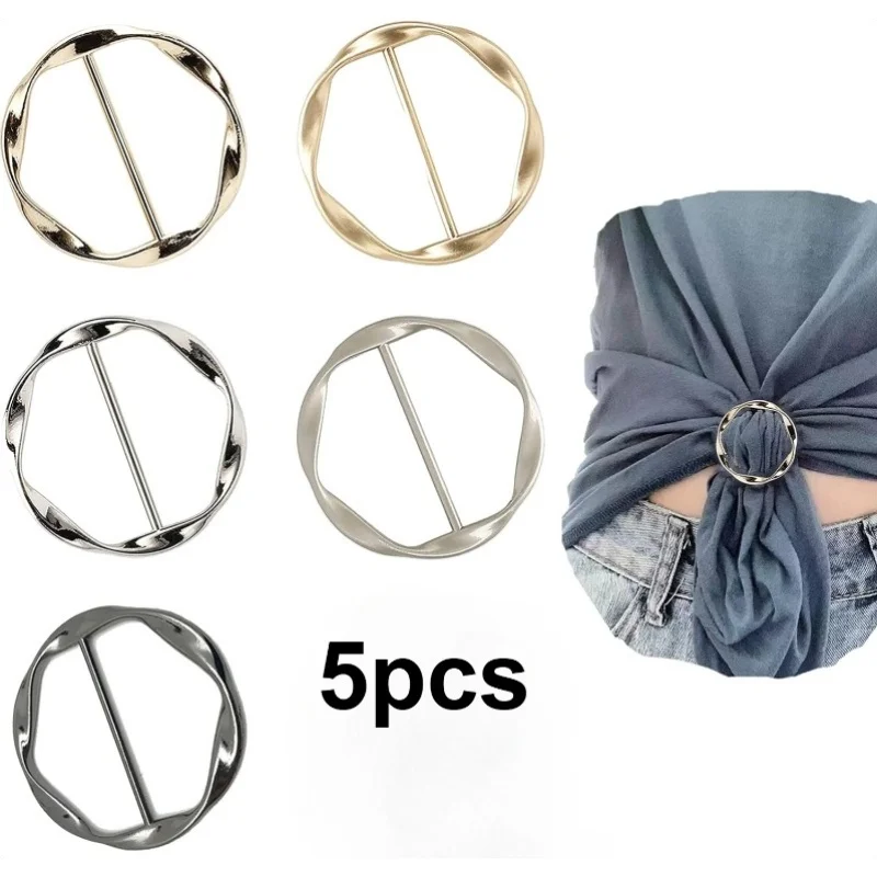 5-pack scarf ring clips and T-shirt collar clips, stylish metal circular ring buckles for women, garment wrap fasteners
5-pack scarf ring clips and T-shirt collar clips, stylish metal circular ring buckles for women, garment wrap fasteners