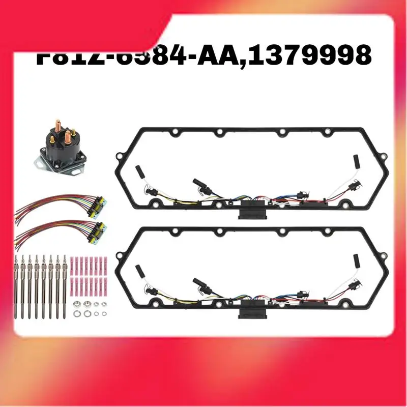 For Ford 7.3L Powerstroke Diesel 1998-2003 Valve Cover Gaskets Harness & 8 Glow Plug+Relay F81Z-6584-AA,1379998-M54K
For Ford 7.3L Powerstroke Diesel 1998-2003 Valve Cover Gaskets Harness & 8 Glow Plug+Relay F81Z-6584-AA,1379998-M54K