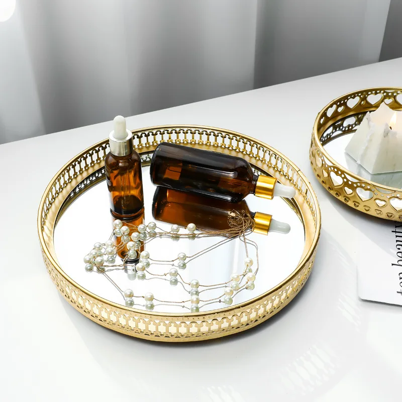 Key cosmetics storage box metal tray desktop shelf living room creative Ornament Glass mirror jewelry plate
Key cosmetics storage box metal tray desktop shelf living room creative Ornament Glass mirror jewelry plate