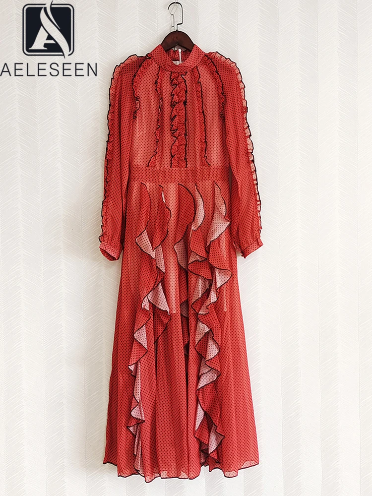 AELESEEN Vintage Women Long Dress Design Fashion Lantern Sleeve Red Dots Print Ruffles Elegant Vacation Party
AELESEEN Vintage Women Long Dress Design Fashion Lantern Sleeve Red Dots Print Ruffles Elegant Vacation Party