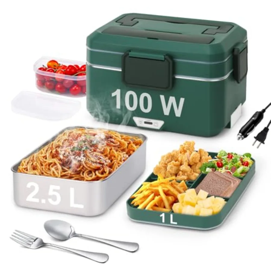 Electric Lunch Box for Adults 100W 3.5L 2-Layer Portable Food Warmer for Men Dual Mode 2.5L + 1L Large Heated Lunch Box for Car
Electric Lunch Box for Adults 100W 3.5L 2-Layer Portable Food Warmer for Men Dual Mode 2.5L + 1L Large Heated Lunch Box for Car