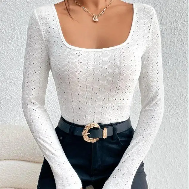 Slim Fit Square Collar Long Sleeve T-Shirt Women's Independent Style Short Sleeve Autumn New Arrival Cross-Border Fashion
Slim Fit Square Collar Long Sleeve T-Shirt Women's Independent Style Short Sleeve Autumn New Arrival Cross-Border Fashion