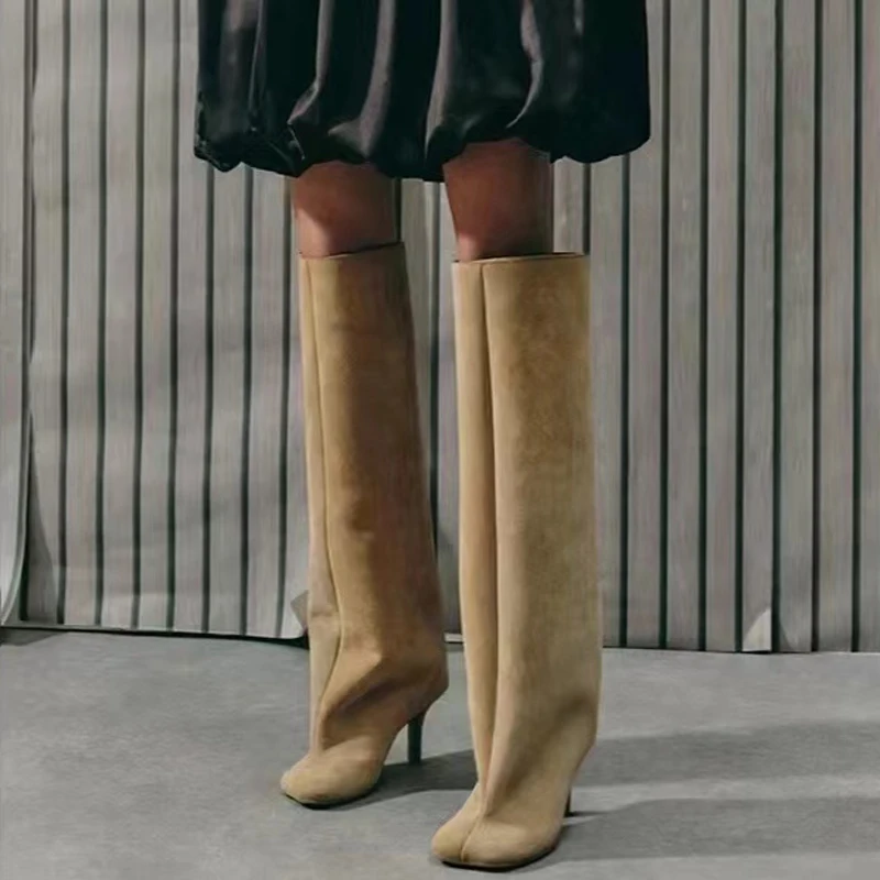 Low Thin Heels Women Solid Suede Knee High Boots Slip On Long Booties Custom Colors Square toe Ladies Shoes
Low Thin Heels Women Solid Suede Knee High Boots Slip On Long Booties Custom Colors Square toe Ladies Shoes
