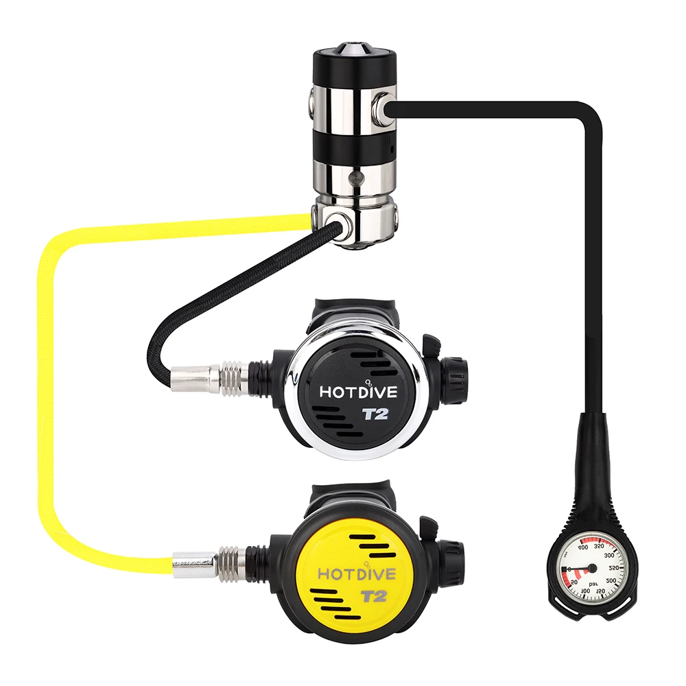 Hotdive Full Regulator Set Adjustable Octopus Second Stage First Stage Scuba Regulator Package with Submersible Pressure Gauge
Hotdive Full Regulator Set Adjustable Octopus Second Stage First Stage Scuba Regulator Package with Submersible Pressure Gauge