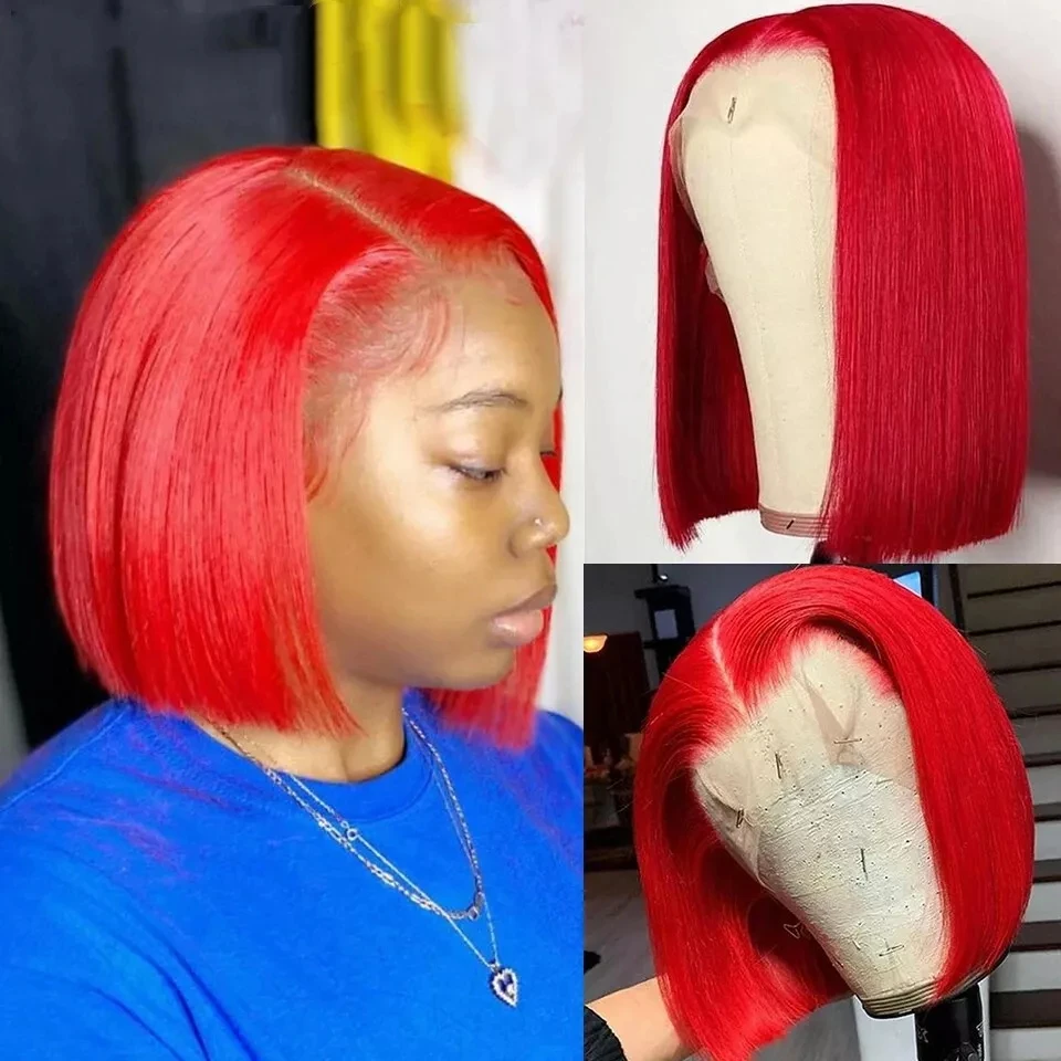 Red Color Bone Straight Bob Wigs Human Hair 13x4 Lace Frontal Wigs With Baby Hair Natural Hairline Red Bob Wigs For Women
Red Color Bone Straight Bob Wigs Human Hair 13x4 Lace Frontal Wigs With Baby Hair Natural Hairline Red Bob Wigs For Women