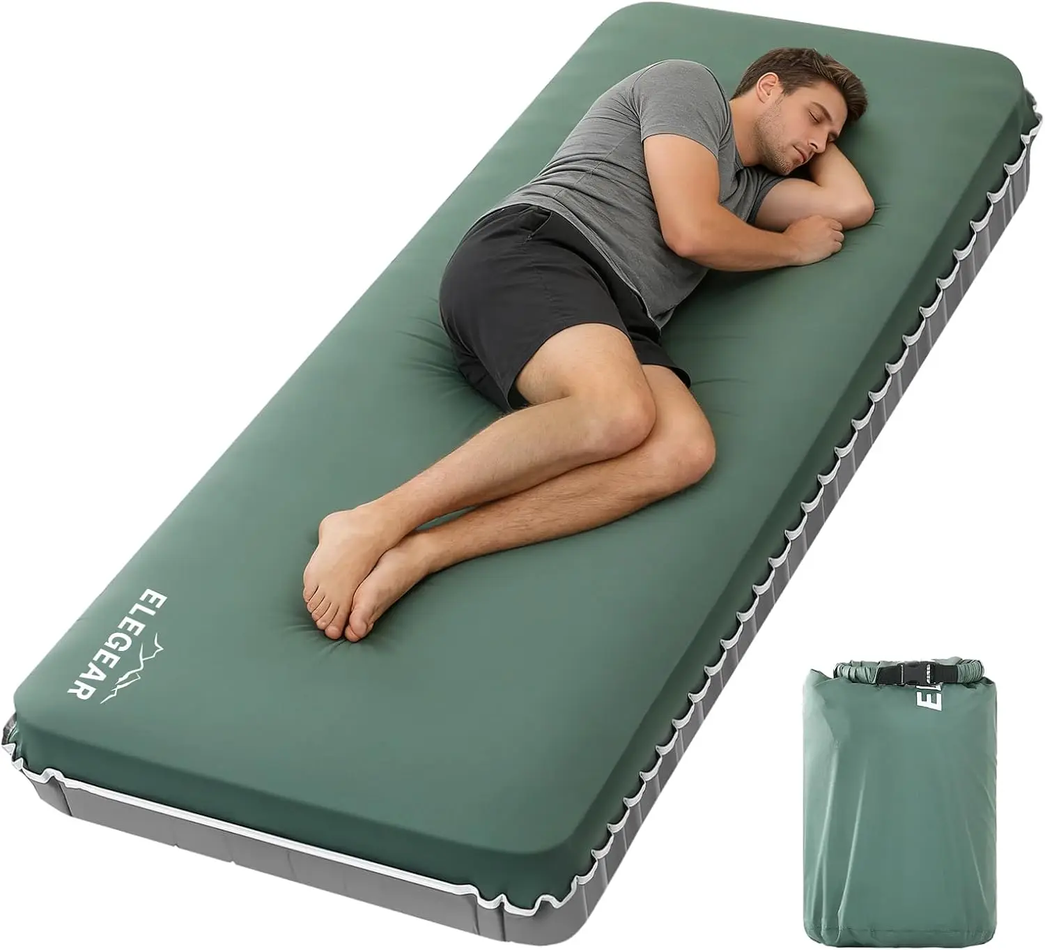Air & Foam Camping Mattress, 4" Ultra-Thick Memory Foam Self-Inflating Sleeping Pad with Air Pump, R-Value 9.5 4-Season, Compact
Air & Foam Camping Mattress, 4" Ultra-Thick Memory Foam Self-Inflating Sleeping Pad with Air Pump, R-Value 9.5 4-Season, Compact