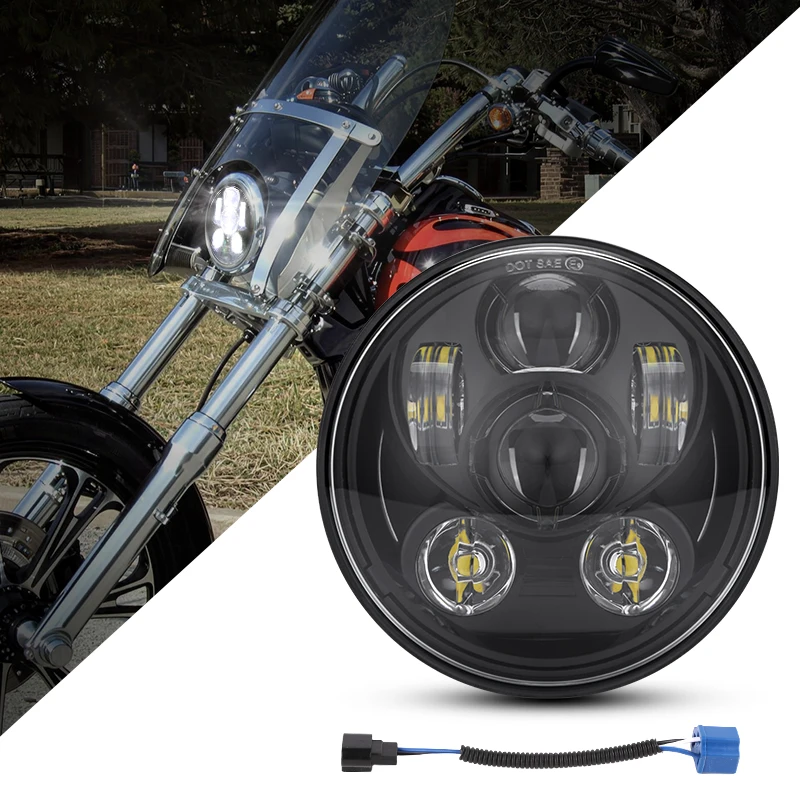 5.75″ Round LED Motorcycle Headlight With High/Low Beam 5-3/4 inch Moto Light For Honda Yamaha Harley Dyna Sportster Softail
5.75″ Round LED Motorcycle Headlight With High/Low Beam 5-3/4 inch Moto Light For Honda Yamaha Harley Dyna Sportster Softail