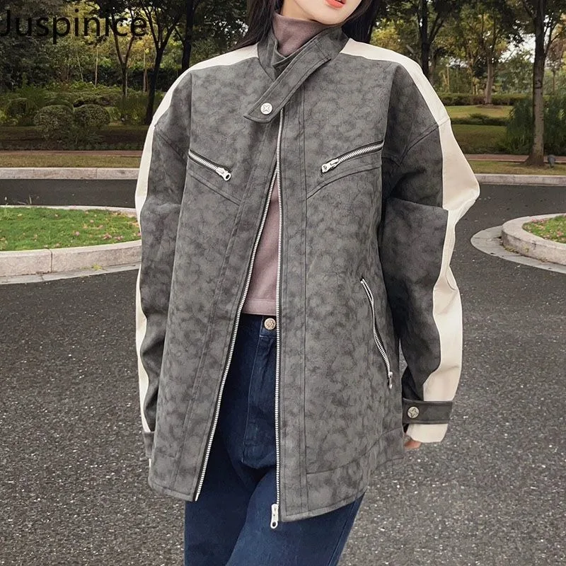 Juspinice American Retro Multi Pocket Zipper Color Blocked PU Leather Jacket Men's High Street Design Loose Coat Male Clothing
Juspinice American Retro Multi Pocket Zipper Color Blocked PU Leather Jacket Men's High Street Design Loose Coat Male Clothing