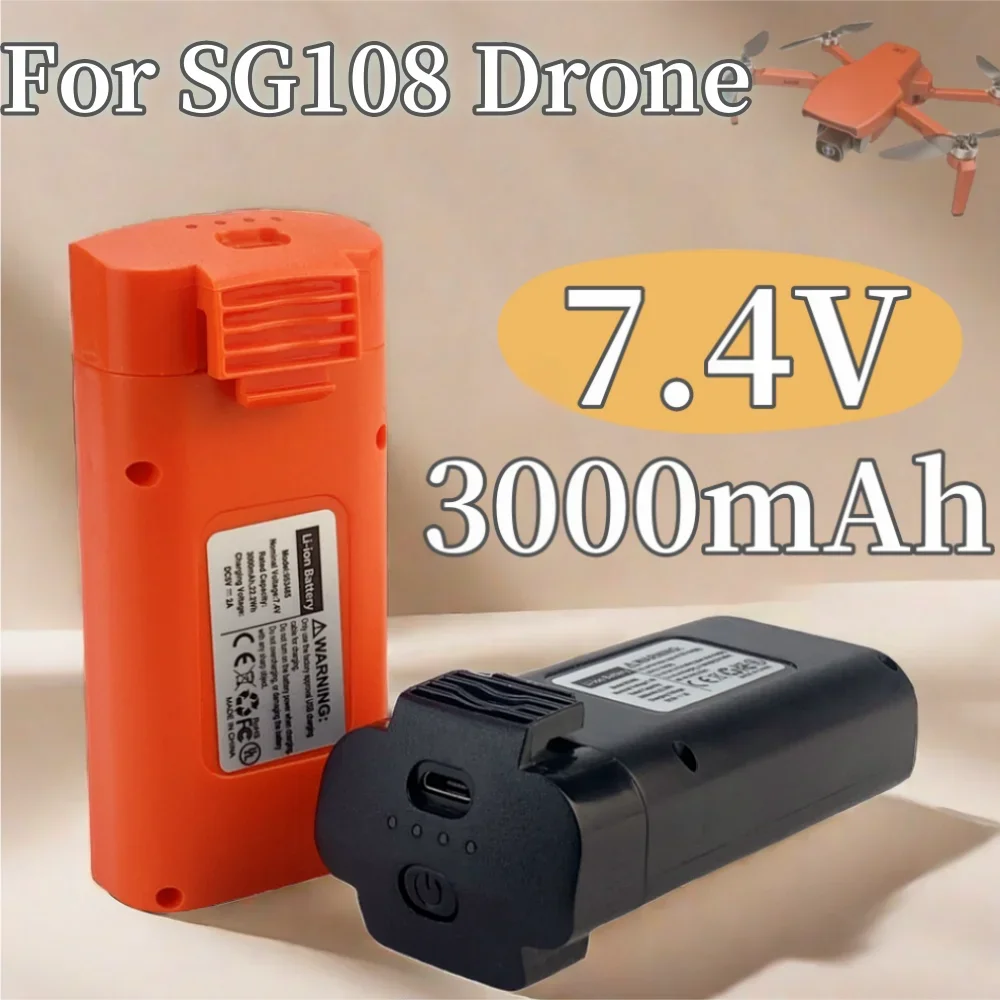 7.4V 3000mAh lithium-ion battery, suitable for rechargeable spare parts of SG108 SG-108 drone RC quadcopter
7.4V 3000mAh lithium-ion battery, suitable for rechargeable spare parts of SG108 SG-108 drone RC quadcopter