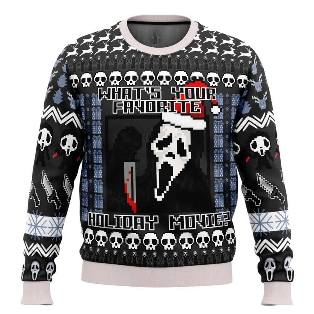 Scream-Pull de dessin animé de Noël pour hommes et femmes, sweat à capuche Anime, pull de vacances, sweat-shirt pour couple, Y-2
Scream-Pull de dessin animé de Noël pour hommes et femmes, sweat à capuche Anime, pull de vacances, sweat-shirt pour couple, Y-2