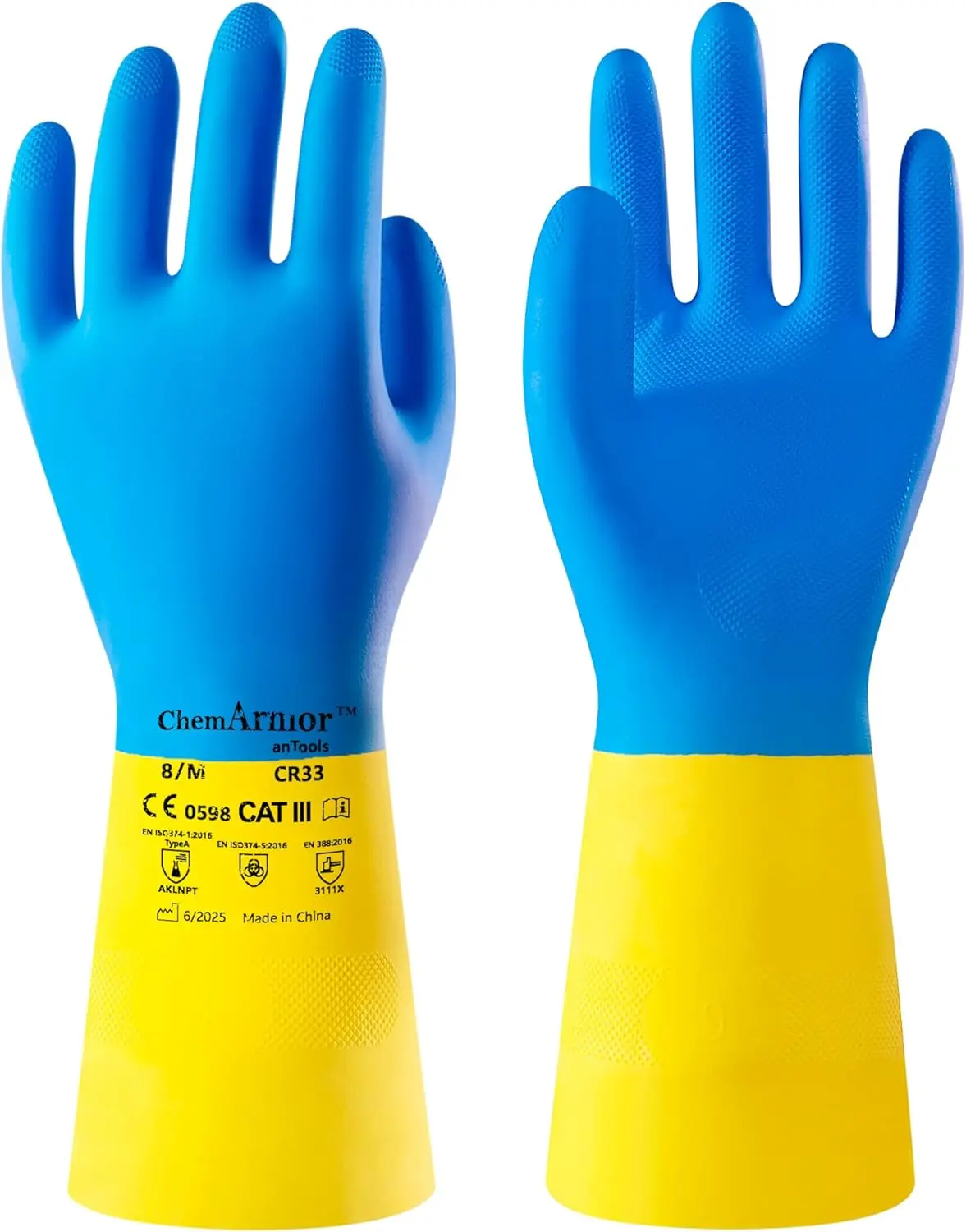 Heavy-Duty Chemical Gloves with Neoprene and Rubber for Acid, Alkali, and Cleaning, Large
Heavy-Duty Chemical Gloves with Neoprene and Rubber for Acid, Alkali, and Cleaning, Large