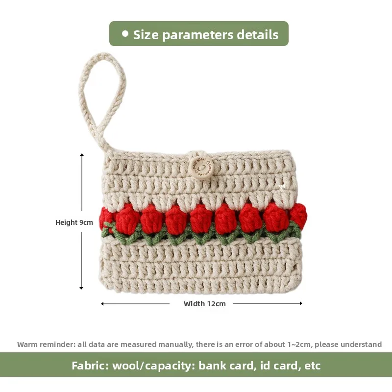Tulip Knitted Woolen Coin Purse Lightweight Cute Korean Sle Women's Card Holder Faionable Youth ort Wallet
Tulip Knitted Woolen Coin Purse Lightweight Cute Korean Sle Women's Card Holder Faionable Youth ort Wallet