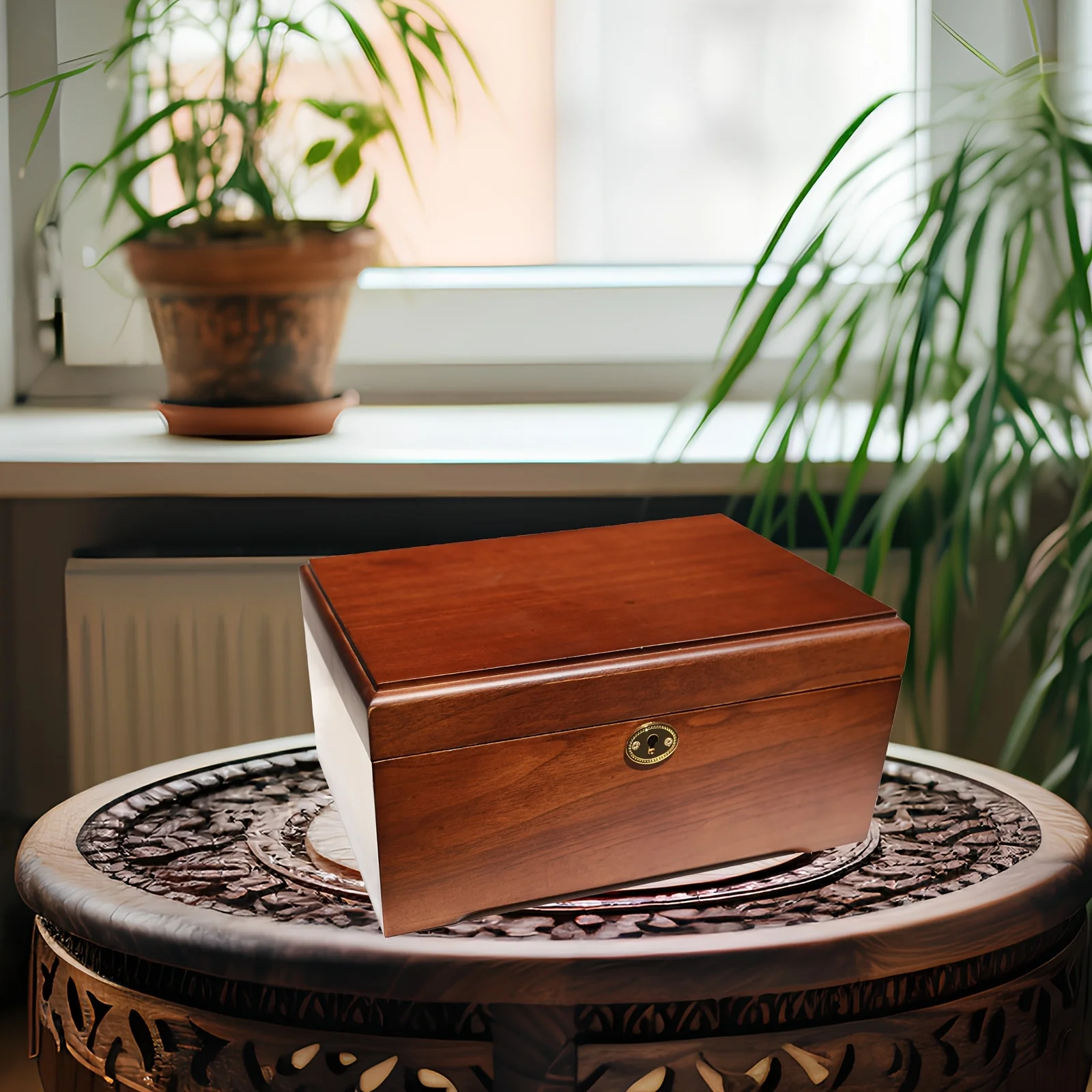 Hand-Crafted Acacia Wood Storage Box with Hinged Lid & Key Lock - Vintage Finish, 11x8.5x5.25 Inch Multi-Purpose Organizer for H
Hand-Crafted Acacia Wood Storage Box with Hinged Lid & Key Lock - Vintage Finish, 11x8.5x5.25 Inch Multi-Purpose Organizer for H