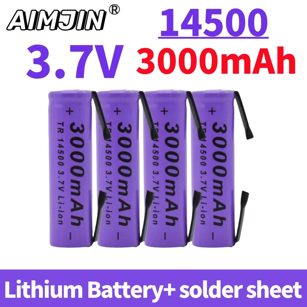 3.7V 3000mAh ICR 14500 rechargeable lithium battery welding nickel sheet battery For LED flashlight
3.7V 3000mAh ICR 14500 rechargeable lithium battery welding nickel sheet battery For LED flashlight
