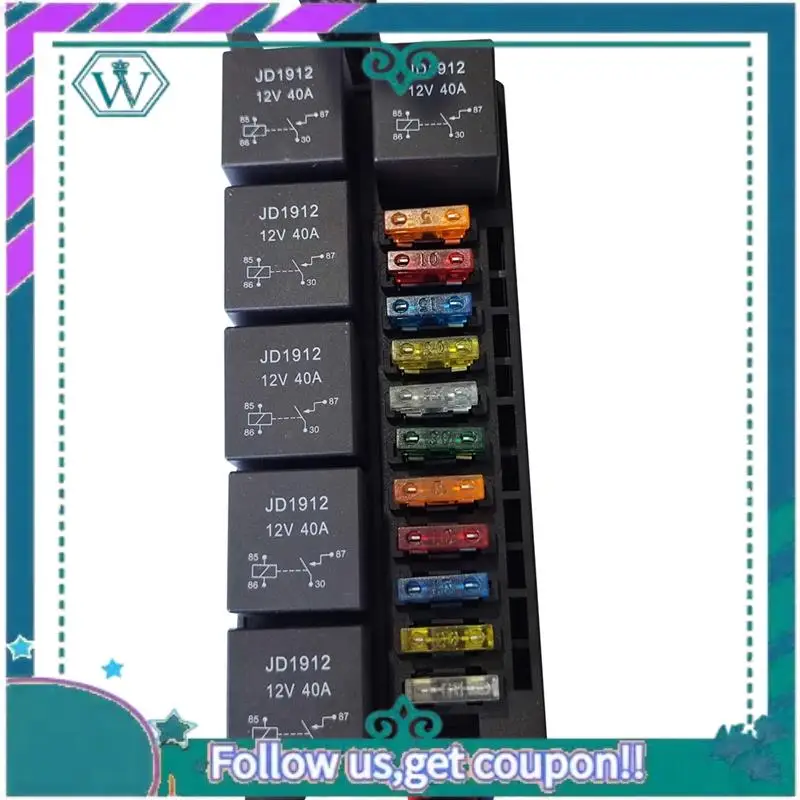 AA92-Pre-Wired Fuse And Relay Box With 6 Relays And 11 Way ATC/ATO Relay Fuse Box For Automotive, Marine
AA92-Pre-Wired Fuse And Relay Box With 6 Relays And 11 Way ATC/ATO Relay Fuse Box For Automotive, Marine