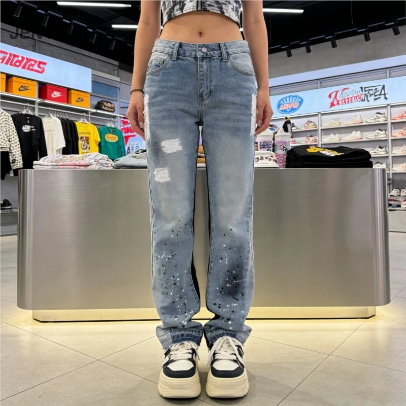 American Retro Washed Letter Spliced Denim Trouser Couple High Street Trendy Brand Loose Straight Micro-Flared Long Trousers Y2K
American Retro Washed Letter Spliced Denim Trouser Couple High Street Trendy Brand Loose Straight Micro-Flared Long Trousers Y2K