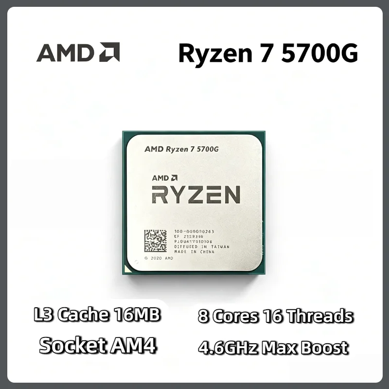 Original AMD Ryzen 7 5700G R7 5700G CPU 8 Core 16 Thread 4.6GHz Boost 65W 7nm AM4 Desktop Processor with Radeon Graphics Tray
Original AMD Ryzen 7 5700G R7 5700G CPU 8 Core 16 Thread 4.6GHz Boost 65W 7nm AM4 Desktop Processor with Radeon Graphics Tray