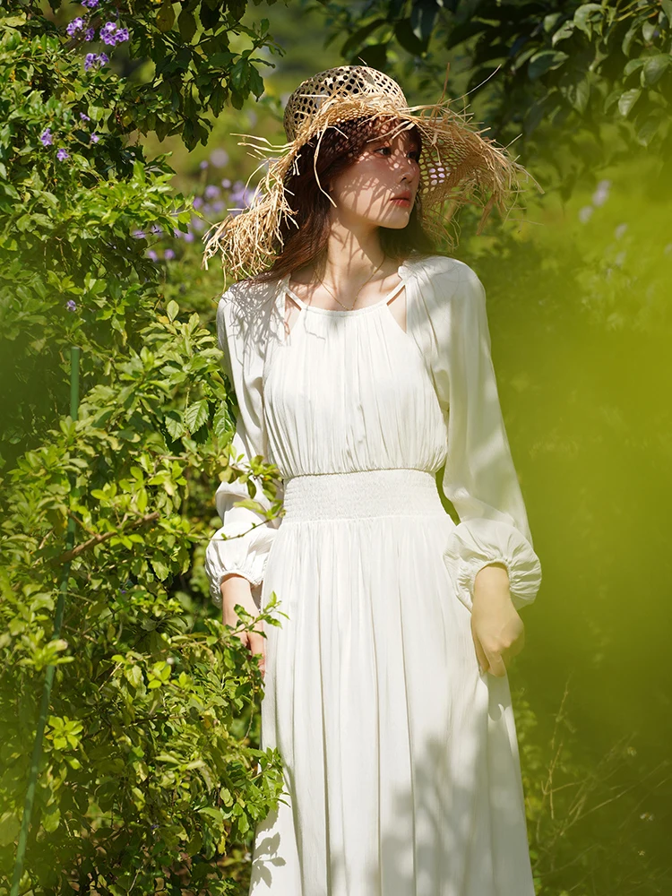 French Retro White Dress, Loose Temperament Cinched Waist Long Sleeved Tea Break Long Dresses,Women Dress Autumn Spring 2024
French Retro White Dress, Loose Temperament Cinched Waist Long Sleeved Tea Break Long Dresses,Women Dress Autumn Spring 2024