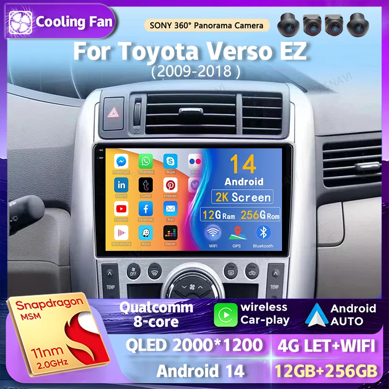 Android 14 wifi+4G Carplay Car Radio For Toyota Verso EZ E'Z 2009-2018 Navigation GPS Video Player Stereo Multimedia DSP DVD BT
Android 14 wifi+4G Carplay Car Radio For Toyota Verso EZ E'Z 2009-2018 Navigation GPS Video Player Stereo Multimedia DSP DVD BT