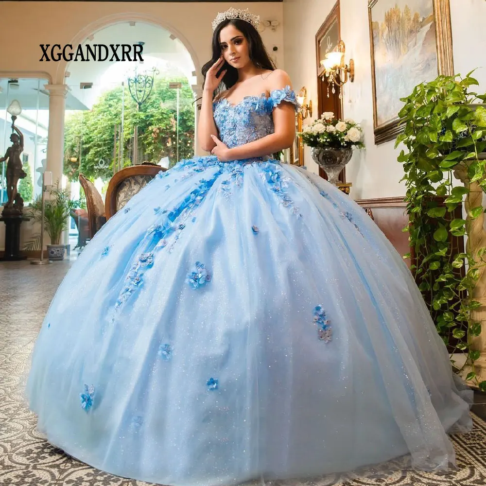 New in Flower Blue Quinceanera Dresses 2025 Vestido De 15 Años Mexican Dress Off Shoulder Backless Sweet 15 16 XV Birthday Prom
New in Flower Blue Quinceanera Dresses 2025 Vestido De 15 Años Mexican Dress Off Shoulder Backless Sweet 15 16 XV Birthday Prom