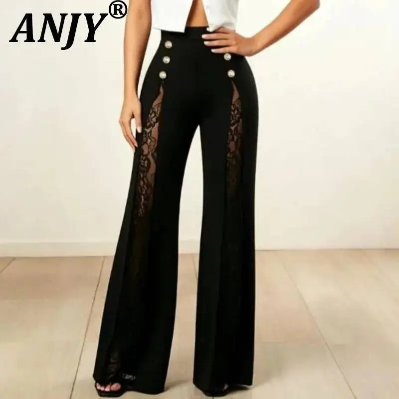 ANJY Spring Summer New Women Y2K Lace Patchwork Design Sheer Buttons Casual Bottoms Dark Stylish High Street Flare Pants A23337
ANJY Spring Summer New Women Y2K Lace Patchwork Design Sheer Buttons Casual Bottoms Dark Stylish High Street Flare Pants A23337