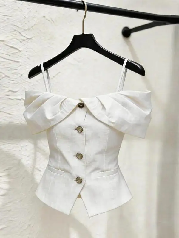Elegant Color One-Shoulder Slim Fit Shirt Women's Summer 2026 Fashion High-End Short Top Breathable Skin-Friendly Frenc...
Elegant Color One-Shoulder Slim Fit Shirt Women's Summer 2026 Fashion High-End Short Top Breathable Skin-Friendly Frenc...