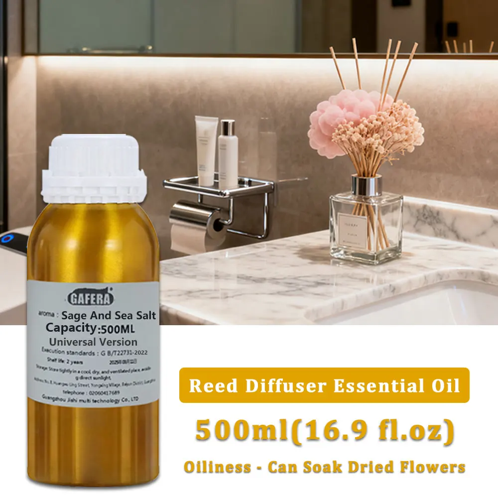 GAFERA 500ml(16.9 fl.oz) Sage And Sea Salt Essential Oil Diffuser Replenish Aroma Oil For Reed Diffuser & Flameless Aromatherapy
GAFERA 500ml(16.9 fl.oz) Sage And Sea Salt Essential Oil Diffuser Replenish Aroma Oil For Reed Diffuser & Flameless Aromatherapy