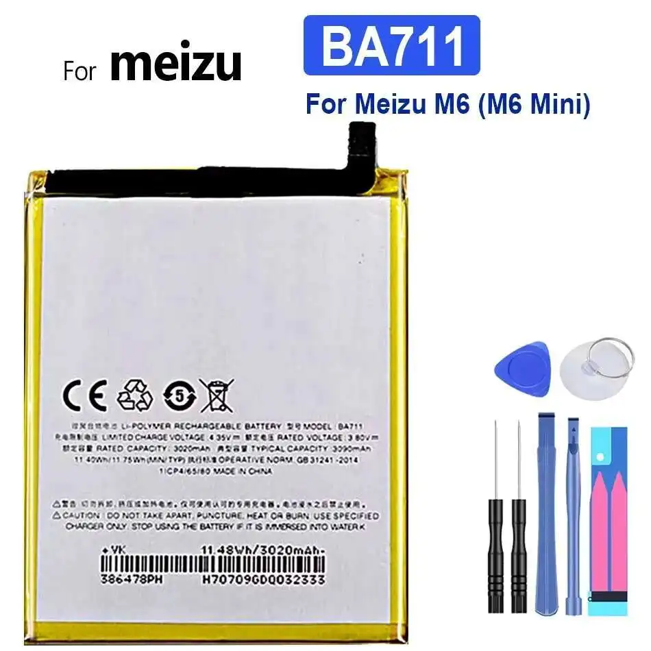 Легкий аккумулятор мобильного телефона для Meizu M6 M6 Mini M6Mini BA711 3020 мАч
Легкий аккумулятор мобильного телефона для Meizu M6 M6 Mini M6Mini BA711 3020 мАч
