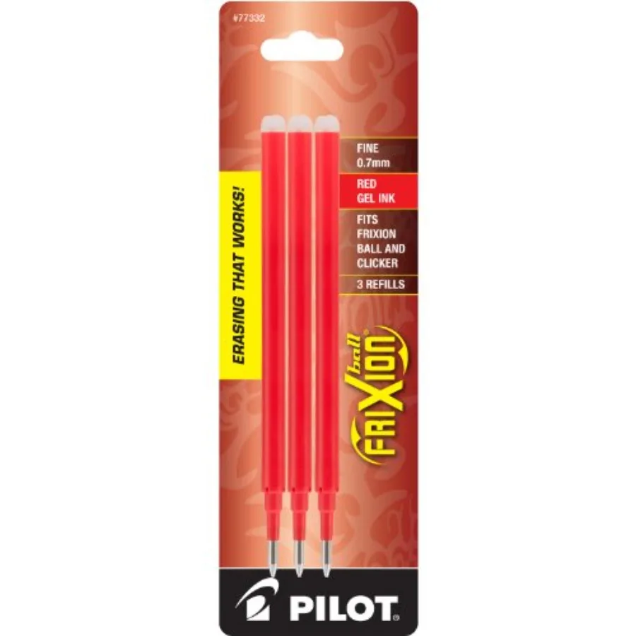 , FriXion Ball Gel Ink Refills for Erasable Pens, Fine Point 0.7 mm, Pack of 3, Red
, FriXion Ball Gel Ink Refills for Erasable Pens, Fine Point 0.7 mm, Pack of 3, Red