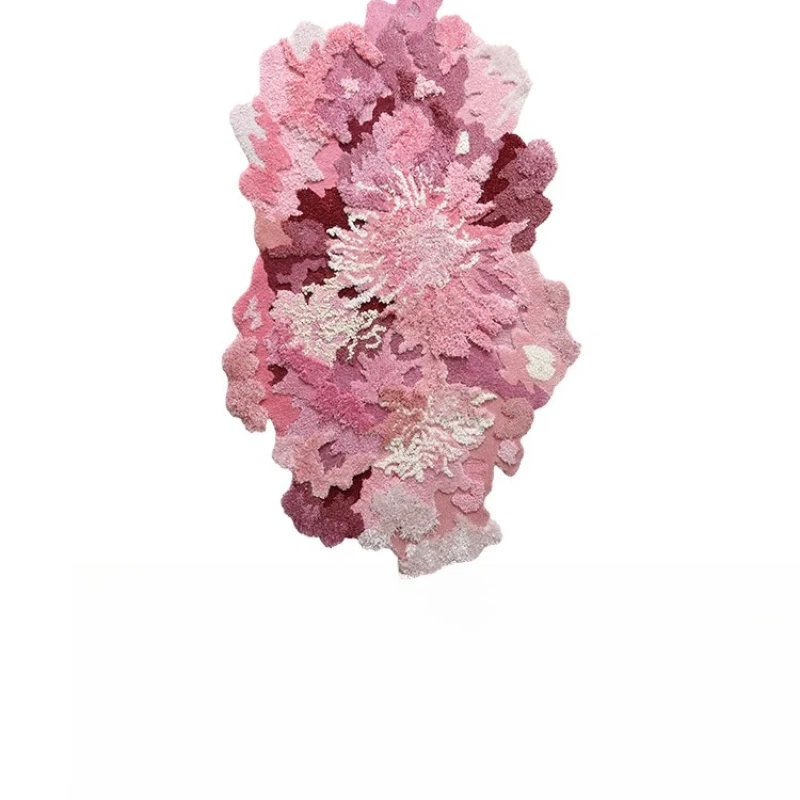 Handmade irregular art wind carpet living room wool pink flower sea romantic bedroom bedside blanket
Handmade irregular art wind carpet living room wool pink flower sea romantic bedroom bedside blanket