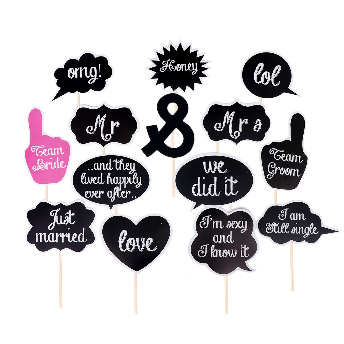 14PCS Wedding Photo Props Funny Words Paper Sticker Mask DIY Props Accessories for Wedding Party Favors
14PCS Wedding Photo Props Funny Words Paper Sticker Mask DIY Props Accessories for Wedding Party Favors