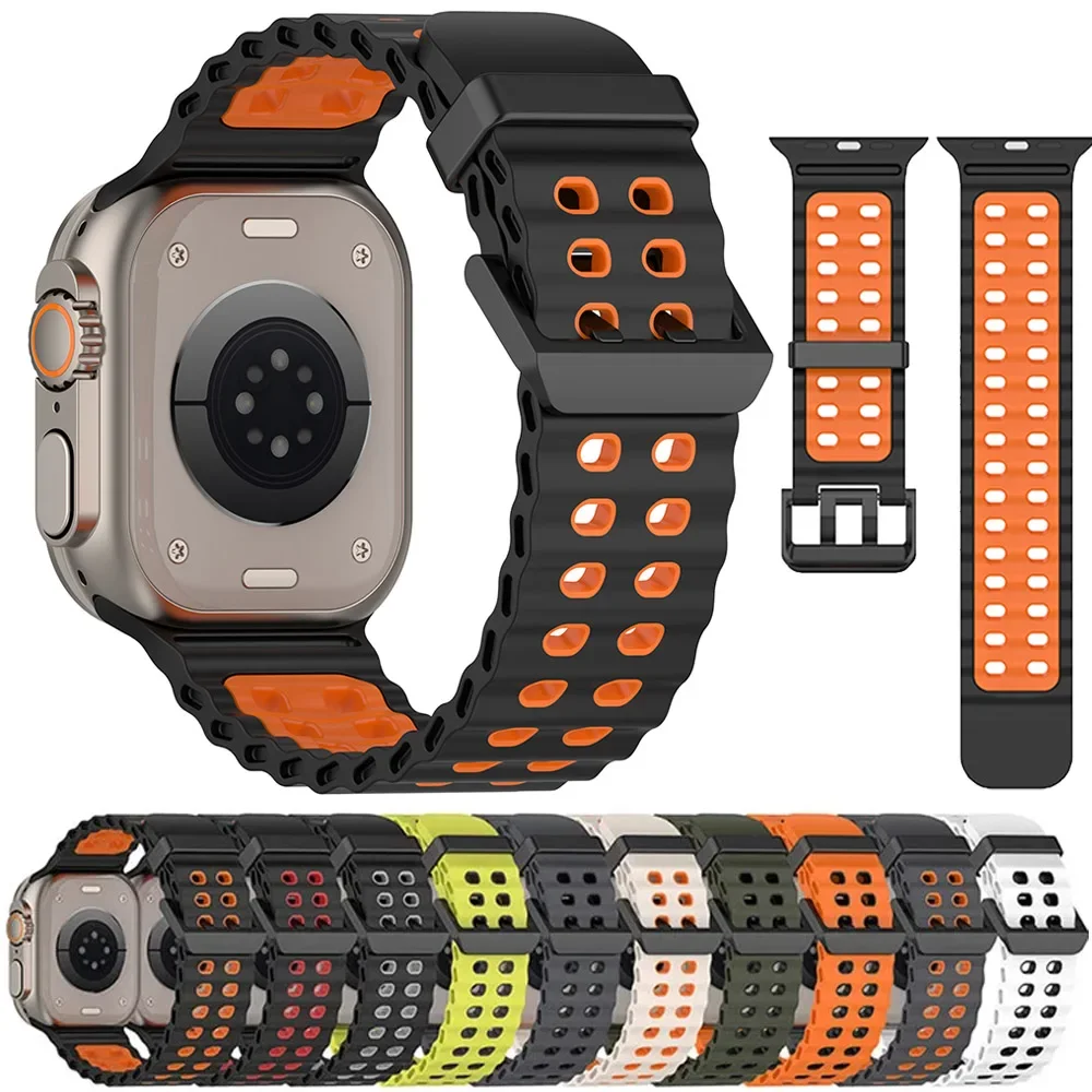 Силиконовый ремешок Ocean для Apple Watch Ultra 3 2 1 49 мм 11 10 46 мм 9 8 7 45 мм Дышащий подходящий браслет IWatch 6 5 4 SE3 44 мм
Силиконовый ремешок Ocean для Apple Watch Ultra 3 2 1 49 мм 11 10 46 мм 9 8 7 45 мм Дышащий подходящий браслет IWatch 6 5 4 SE3 44 мм