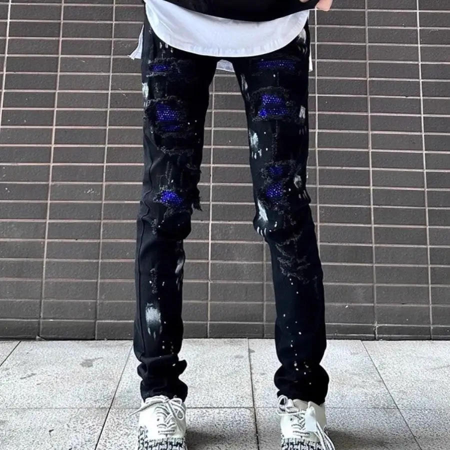 American High Street Blue Diamond Men's Jeans Spring Autumn New Style Trendy Brand Vintage Elastic Slim Fit Long Pants
American High Street Blue Diamond Men's Jeans Spring Autumn New Style Trendy Brand Vintage Elastic Slim Fit Long Pants
