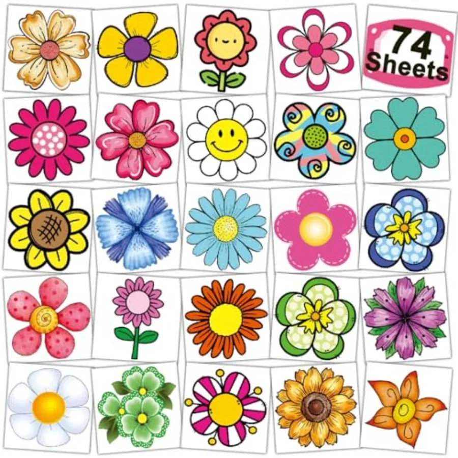 Flower Temporary Tattoos - 74 Indidually Seets Flower Tattoos Stickers Girls Birtday Party Frs Goodie Bag Fillers
Flower Temporary Tattoos - 74 Indidually Seets Flower Tattoos Stickers Girls Birtday Party Frs Goodie Bag Fillers
