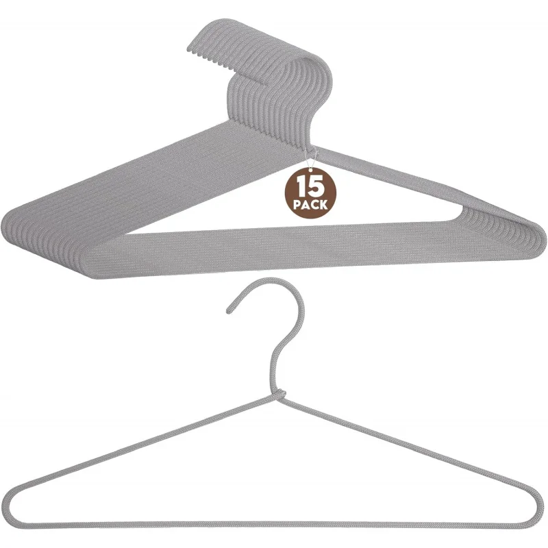 15 Pack Fabric Wrapped Non Slip Hanger Metal Coat Hangers For Clothes Closet Clothing Suit Shirt Pant (Gray)
15 Pack Fabric Wrapped Non Slip Hanger Metal Coat Hangers For Clothes Closet Clothing Suit Shirt Pant (Gray)