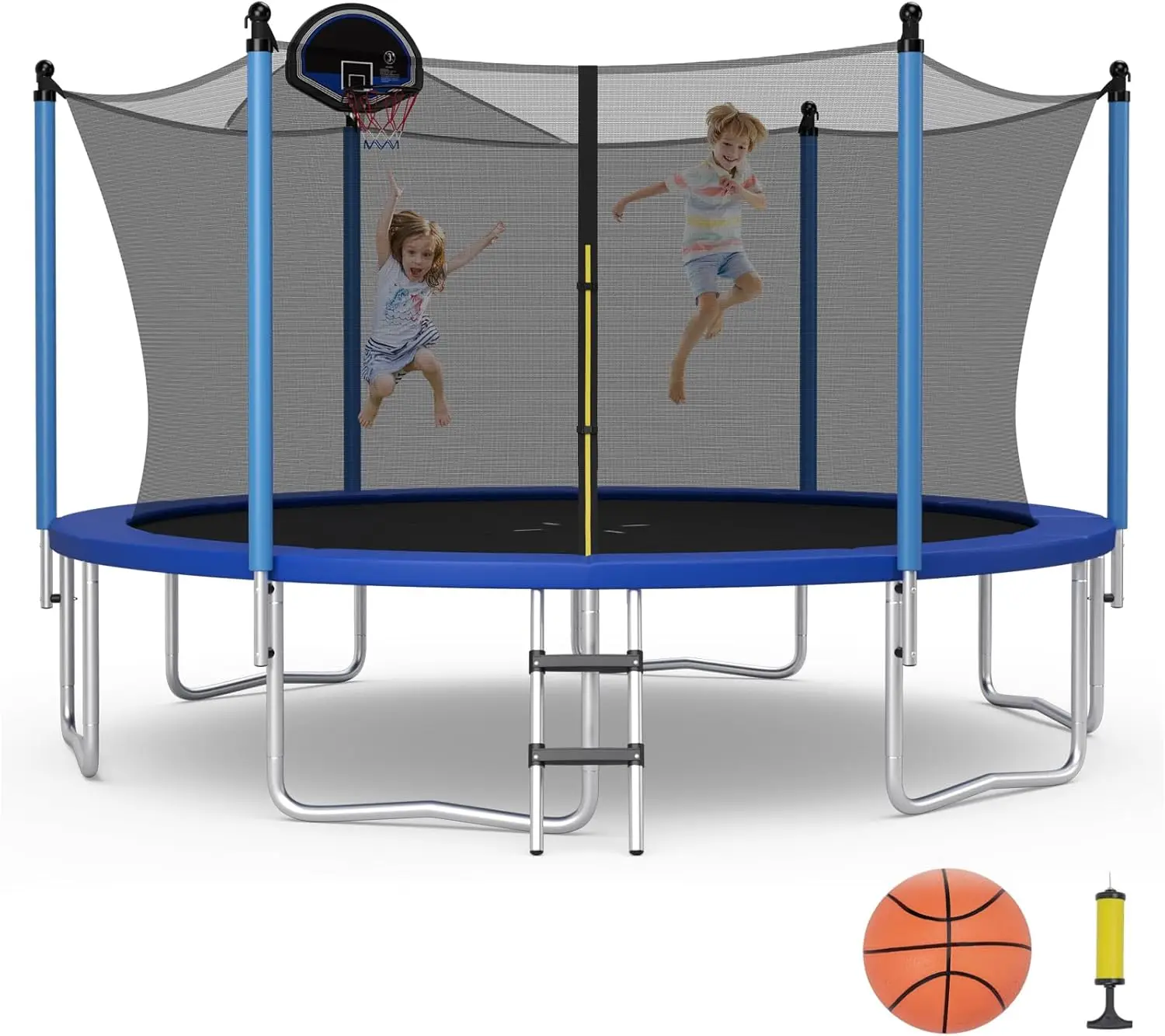Outdoor Trampoline, 12 FT Internal-Net Trampoline w/Basketball Hoop, Enclosure Net, Safety Pad, Ladder, Recreational Trampoline
Outdoor Trampoline, 12 FT Internal-Net Trampoline w/Basketball Hoop, Enclosure Net, Safety Pad, Ladder, Recreational Trampoline