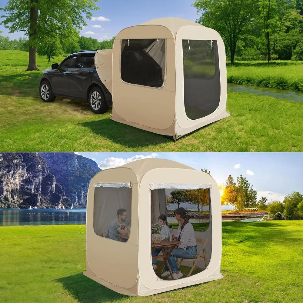 4-in-1 Outdoor Camping Tent: 6'x6' Sleeping Quarter with Mosquito Net, Waterproof Cover, SUV-Sized Tent, UV-Resistant Shelter fo
4-in-1 Outdoor Camping Tent: 6'x6' Sleeping Quarter with Mosquito Net, Waterproof Cover, SUV-Sized Tent, UV-Resistant Shelter fo