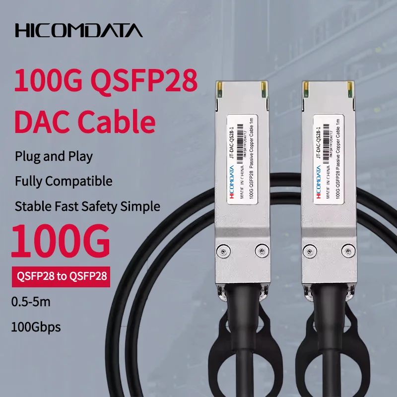 100G DAC Cable 0.5/1/2/3/5M QSFP28 Passive Direct Attach Copper Twinax for Cisco Arista Juniper Intel Mellanox Networking
100G DAC Cable 0.5/1/2/3/5M QSFP28 Passive Direct Attach Copper Twinax for Cisco Arista Juniper Intel Mellanox Networking