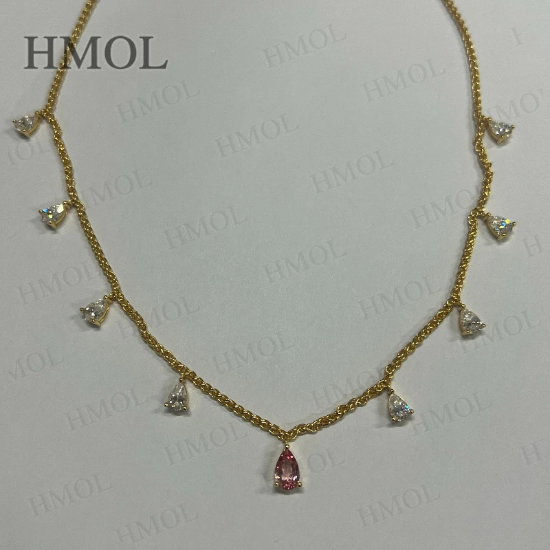 Ожерелье с бриллиантами в форме капли воды, блестящее муассанитовое ожерелье на заказ, эксклюзивное для женщин, подходит в качестве подарка на годовщину 
Ожерелье с бриллиантами в форме капли воды, блестящее муассанитовое ожерелье на заказ, эксклюзивное для женщин, подходит в качестве подарка на годовщину