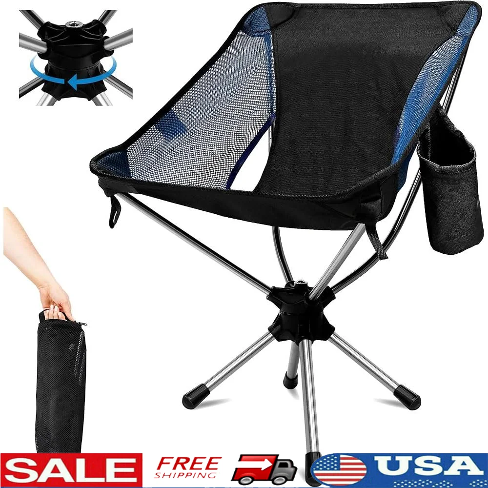 360° Swivel Folding Camping Chair Lightweight Portable Outdoor Chairs Fishing Hiking Hunting Ergonomic Travel Seat Non-Slip
360° Swivel Folding Camping Chair Lightweight Portable Outdoor Chairs Fishing Hiking Hunting Ergonomic Travel Seat Non-Slip